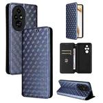 For Honor 200 Pro 5G Cubic Grid Texture Flip Leather Phone Case(Blue)