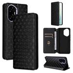 For Honor 300 5G Cubic Grid Texture Flip Leather Phone Case(Black)