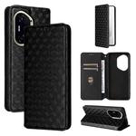 For Honor 300 Pro 5G Cubic Grid Texture Flip Leather Phone Case(Black)