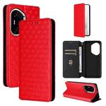 For Honor 300 Pro 5G Cubic Grid Texture Flip Leather Phone Case(Red)