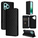 For Honor 400 Lite 5G Cubic Grid Texture Flip Leather Phone Case(Black)