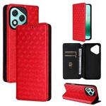 For Honor 400 Lite 5G Cubic Grid Texture Flip Leather Phone Case(Red)