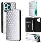 For Honor 400 Lite 5G Cubic Grid Texture Flip Leather Phone Case(Silver)