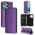 For Honor 400 Lite 5G Cubic Grid Texture Flip Leather Phone Case(Purple)
