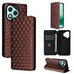 For Honor 400 Lite 5G Cubic Grid Texture Flip Leather Phone Case(Brown)