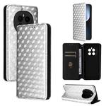 For Honor Magic7 5G Cubic Grid Texture Flip Leather Phone Case(Silver)