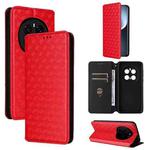 For Honor Magic7 Pro 5G Cubic Grid Texture Flip Leather Phone Case(Red)