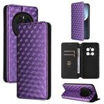 For Honor Magic7 Pro 5G Cubic Grid Texture Flip Leather Phone Case(Purple)