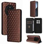 For Honor Magic7 Pro 5G Cubic Grid Texture Flip Leather Phone Case(Brown)