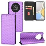 For Honor Magic4 Lite / X9 Cubic Grid Texture Flip Leather Phone Case(Purple)