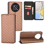 For Honor Magic4 Lite / X9 Cubic Grid Texture Flip Leather Phone Case(Brown)