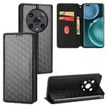 For Honor Magic4 Pro 5G Cubic Grid Texture Flip Leather Phone Case(Black)