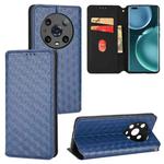 For Honor Magic4 Pro 5G Cubic Grid Texture Flip Leather Phone Case(Blue)