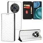 For Honor Magic4 Pro 5G Cubic Grid Texture Flip Leather Phone Case(Silver)