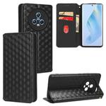 For Honor Magic5 Cubic Grid Texture Flip Leather Phone Case(Black)