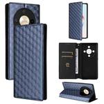 For Honor Magic6 Lite 5G / X9b 5G Cubic Grid Texture Flip Leather Phone Case(Blue)