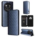 For Honor Magic6 Pro 5G Cubic Grid Texture Flip Leather Phone Case(Blue)