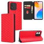 For Honor X5 4G Cubic Grid Texture Flip Leather Phone Case(Red)