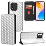 For Honor X5 4G Cubic Grid Texture Flip Leather Phone Case(Silver)