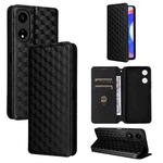 For Honor X5 Plus Cubic Grid Texture Flip Leather Phone Case(Black)