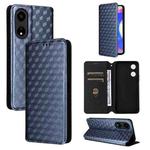 For Honor X5 Plus Cubic Grid Texture Flip Leather Phone Case(Blue)