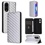 For Honor X5 Plus Cubic Grid Texture Flip Leather Phone Case(Silver)