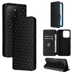 For Honor X5b / X5b Plus Cubic Grid Texture Flip Leather Phone Case(Black)