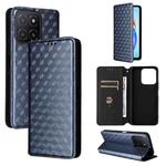 For Honor X5b / X5b Plus Cubic Grid Texture Flip Leather Phone Case(Blue)