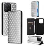For Honor X5b / X5b Plus Cubic Grid Texture Flip Leather Phone Case(Silver)