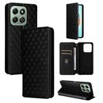 For Honor X6b 4G Cubic Grid Texture Flip Leather Phone Case(Black)