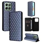 For Honor X6b 4G Cubic Grid Texture Flip Leather Phone Case(Blue)