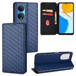 For Honor X7 Cubic Grid Texture Flip Leather Phone Case(Blue)