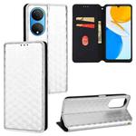 For Honor X7 Cubic Grid Texture Flip Leather Phone Case(Silver)
