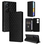For Honor X7b / Play 50 Plus Cubic Grid Texture Flip Leather Phone Case(Black)