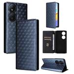 For Honor X7b / Play 50 Plus Cubic Grid Texture Flip Leather Phone Case(Blue)