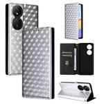 For Honor X7b / Play 50 Plus Cubic Grid Texture Flip Leather Phone Case(Silver)