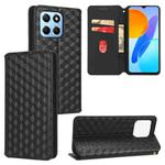 For Honor X8 5G Cubic Grid Texture Flip Leather Phone Case(Black)