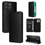 For Honor X8b 4G Cubic Grid Texture Flip Leather Phone Case(Black)