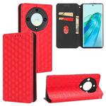 For Honor X9a / X40 / Magi5 Lite Cubic Grid Texture Flip Leather Phone Case(Red)