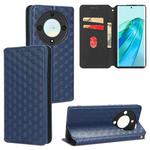 For Honor X9a / X40 / Magi5 Lite Cubic Grid Texture Flip Leather Phone Case(Blue)
