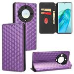 For Honor X9a / X40 / Magi5 Lite Cubic Grid Texture Flip Leather Phone Case(Purple)