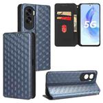 For Honor X50i Cubic Grid Texture Flip Leather Phone Case(Blue)