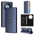 For Honor X60 5G / X9c Smart Cubic Grid Texture Flip Leather Phone Case(Blue)