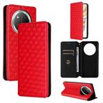 For Honor X60 Pro 5G / X9c 5G Cubic Grid Texture Flip Leather Phone Case(Red)