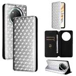 For Honor X60 Pro 5G / X9c 5G Cubic Grid Texture Flip Leather Phone Case(Silver)