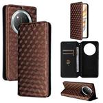 For Honor X60 Pro 5G / X9c 5G Cubic Grid Texture Flip Leather Phone Case(Brown)