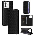 For Honor X60i 5G Cubic Grid Texture Flip Leather Phone Case(Black)