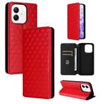 For Honor X60i 5G Cubic Grid Texture Flip Leather Phone Case(Red)