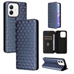 For Honor X60i 5G Cubic Grid Texture Flip Leather Phone Case(Blue)
