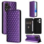 For Honor Play 50 / Play 50m Cubic Grid Texture Flip Leather Phone Case(Purple)